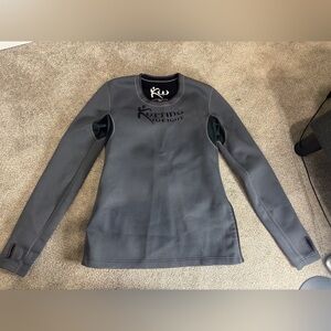 Kutting Weight Sauna Suit Top Men's XL Gray Long Sleeve Zip Crew Neck Neoprene